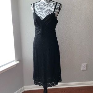 Black chiffon & lace cocktail dress